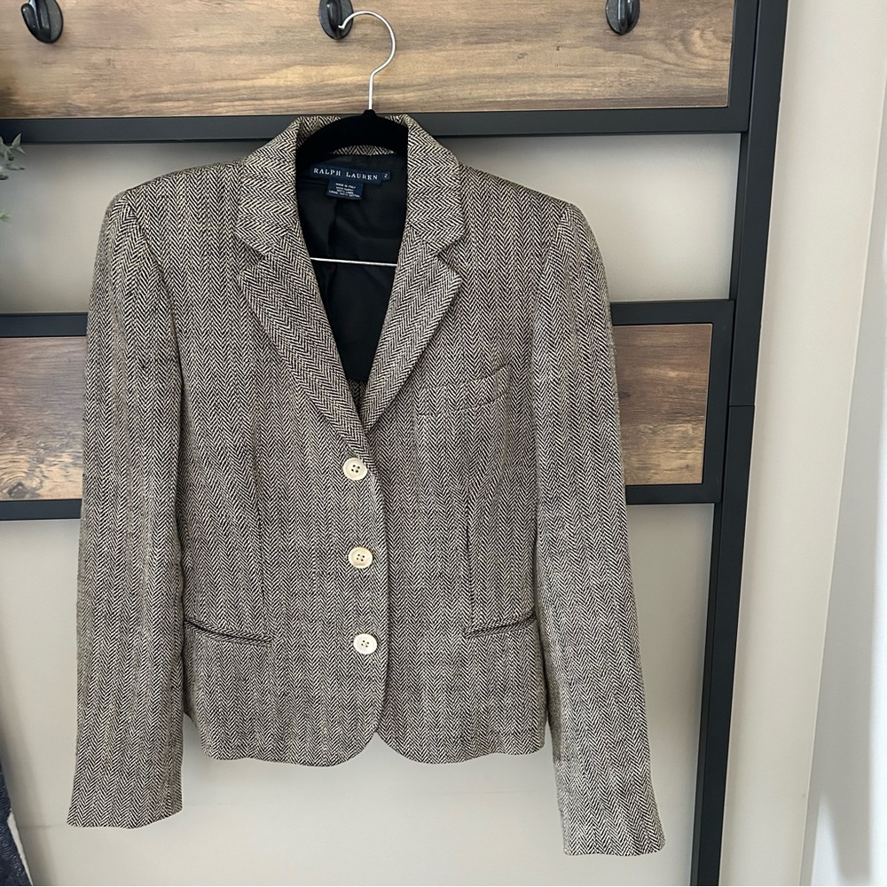 Ralph Lauren Herringbone Blazer 100% linen made in Italy